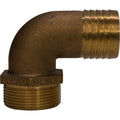 Groco 90 Degree Bronze Elbow Fitting, 3/4 Inch Pipe to Hose, PTHC-750