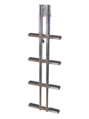JIF Marine IBD4 4-Step Sport/Diver Ladder, Dual Post Mount