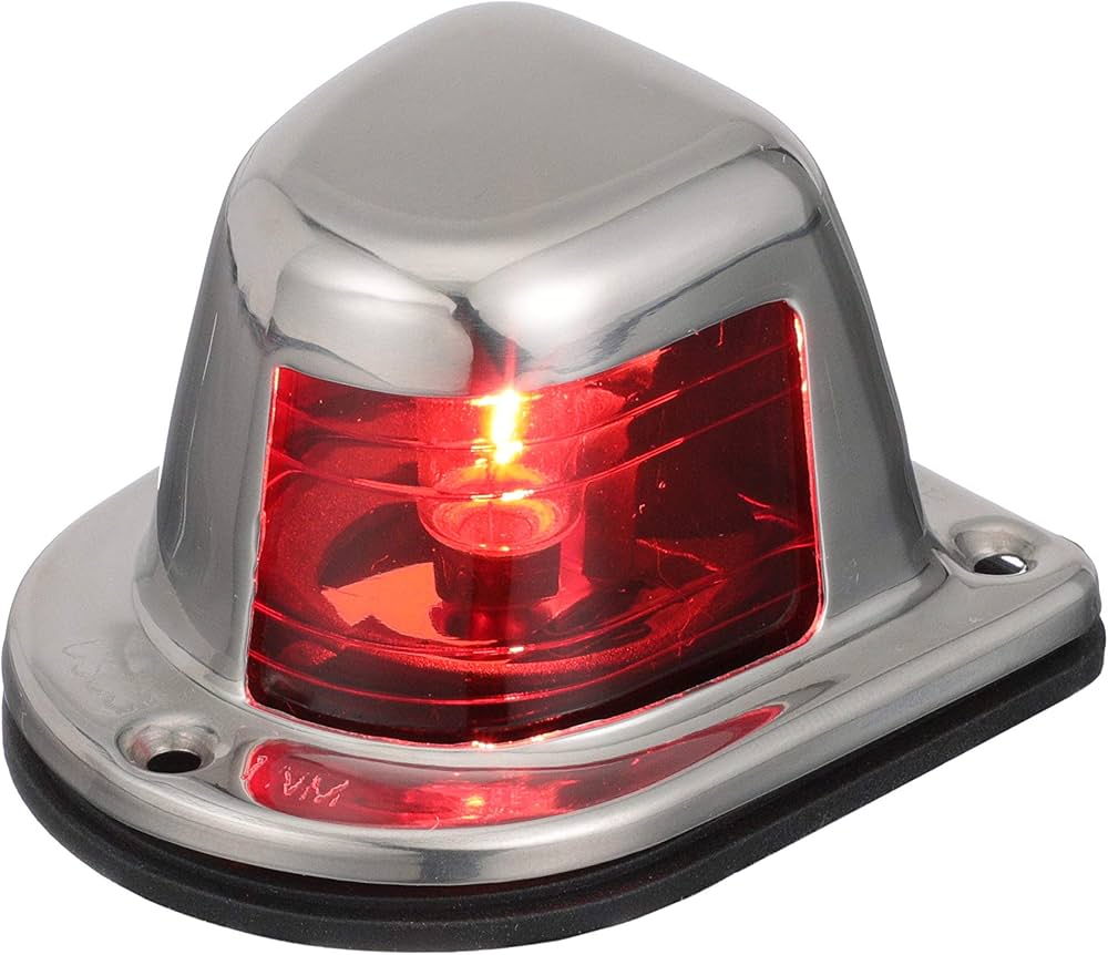 Attwood 1-NM Stainless Steel LED Side Light, Red Lens (NV2012SSR-7)