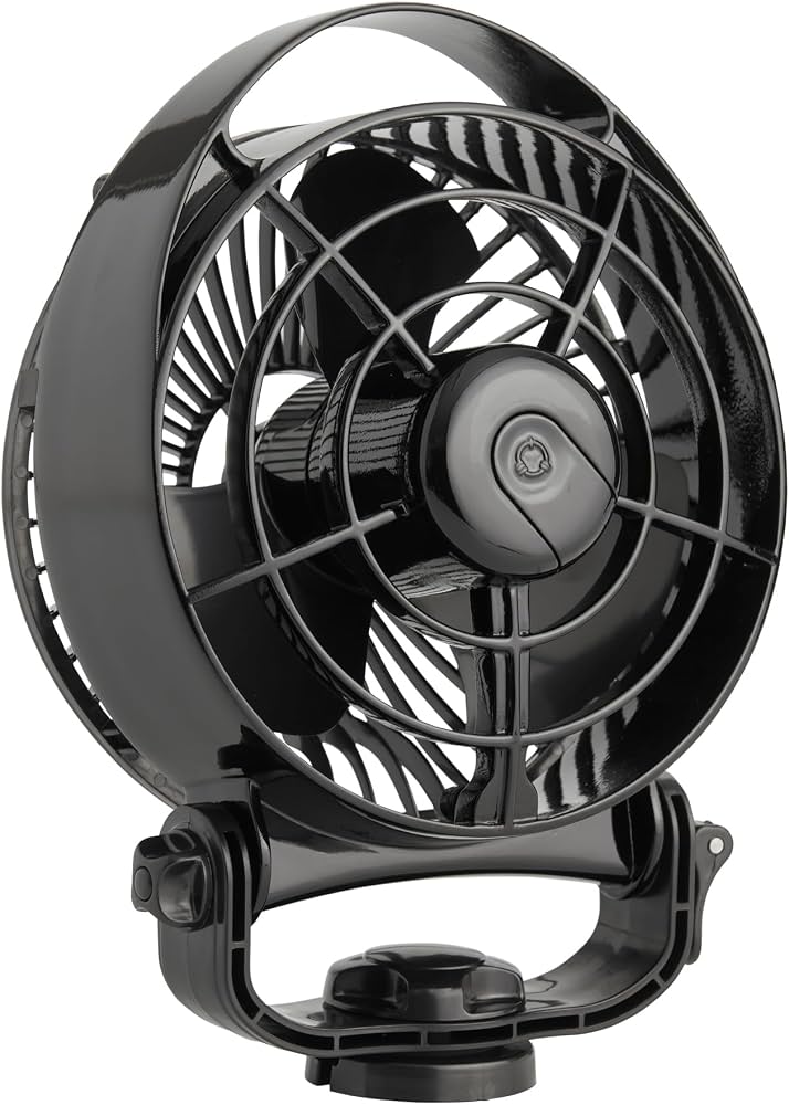 Caframo Bora 12V 6" Marine Fan, Three-Speed Boat Cabin Fan - Black or White