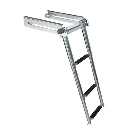 JIF Marine 3-Step Locking Side Mount Telescoping Boat Ladder, 316 Stainless Steel, 400 lb Capacity