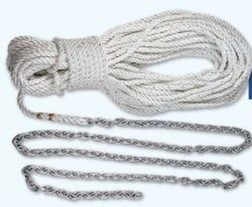 Lewmar Anchor Rode - G4 Chain & Nylon/8-Plait Rope with Shackle, Available in 1/4" to 5/16" Chain, 10' to 15' Length