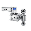 B&W Tow & Stow Adjustable 2-Ball Mount - 2" Hitch, 10,000 lb GTW, Available in 3" to 7" Drop, Chrome or Black