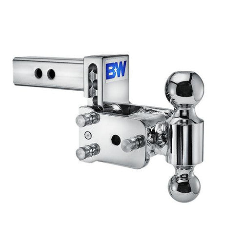 B&W Tow & Stow Adjustable 2-Ball Mount - 2" Hitch, 10,000 lb GTW, Available in 3" to 7" Drop, Chrome or Black