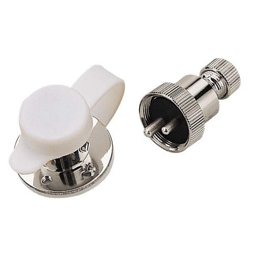 Sea-Dog Polarized Electrical Outlet 426262-1, 2-Pin Chrome Plated Brass Deck Connector, 3 Amp 12/24VDC