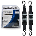 BoatBuckle F14206 Transom Tie-Down Ratchet Straps, 2 Inch x 2 Feet, 2-Pack