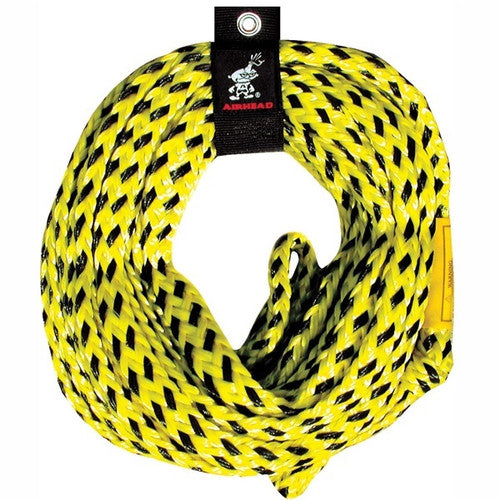Airhead 1-6 Rider Tow Rope for Towable Tubes, 60 ft, 6,000 lb Break Strength, Yellow