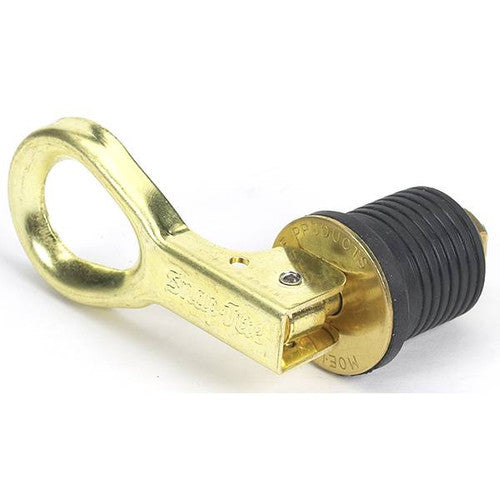 Moeller 1 Inch Brass Snap-Tite Boat Drain Plug, Clam Sell Packaging (029000-10)