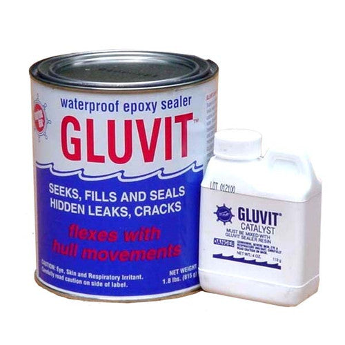 Marine-Tex Gluvit Waterproof Epoxy Sealer, 2 lb Quart Kit, Amber
