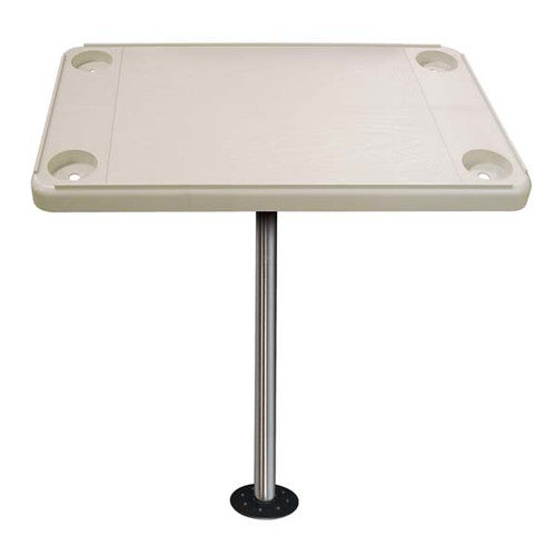 JIF Marine Rectangular Ivory Boat Table Kit DSH-KS, Surface Mount, 28 in W x 16 in D x 26 in H