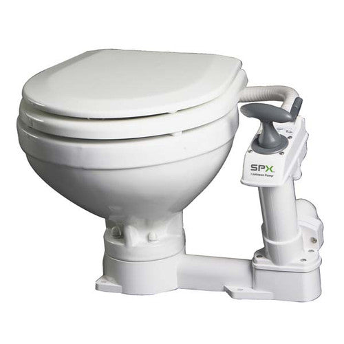 Johnson Pump AquaT Compact Manual Marine Toilet 80-47229-01, Left or Right Hand Mount