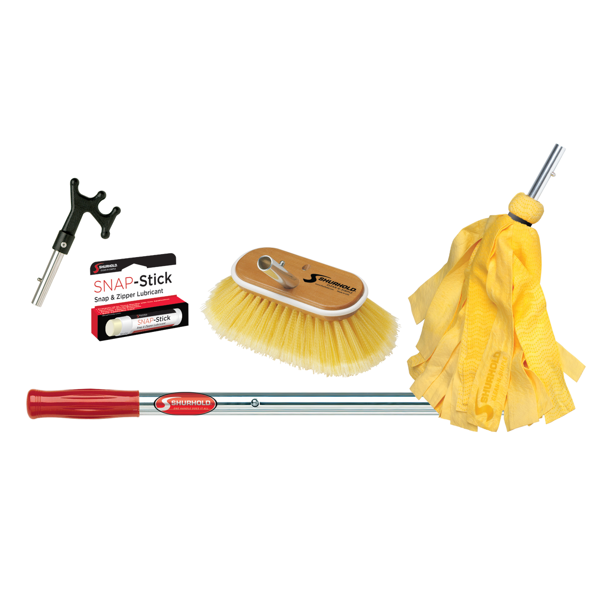 Shurhold Basic Marine Detail Kit with 6 Foot SHUR-LOK Telescoping Handle
