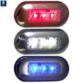 T-H Marine LED Oblong Courtesy Light, Polished 316 Stainless Steel Bezel - Available in Blue, Red, or White
