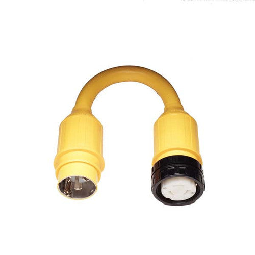 Marinco 123A Shore Power Pigtail Adapter, 50 Amp 125/250 Volt Male to 50 Amp 125 Volt Female