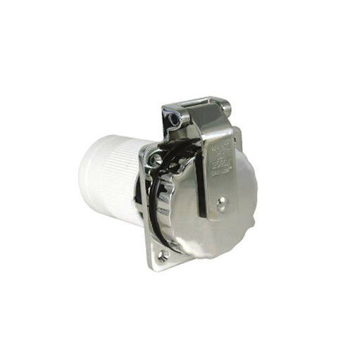 Marinco 6373EL-B 50 Amp 125/250V Stainless Steel Shore Power Inlet with Easy Lock