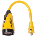 Marinco P15-30 EEL Pigtail Adapter, 15A 125V Dock Plug to 30A 125V Locking Boat Shore Power Connector
