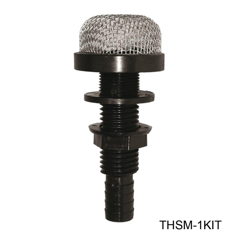 T-H Marine Thru-Hull Strainer Mount Kit with AS-1 Aerator Screen, 1-3/4 Inch Threaded Length, Fits 3/4 Inch Hose - THSM-1KIT