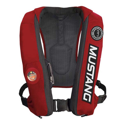 Mustang Survival Elite Inflatable PFD Bass Competition Edition, Red, Automatic Hydrostatic, USCG Type V/III, MD5183BC-4