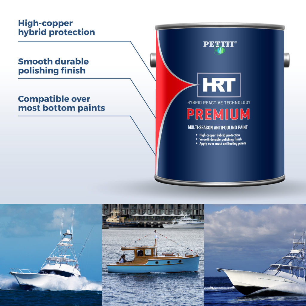 Pettit Premium HRT Hybrid Ablative Antifouling Bottom Paint - Gallon, Green or Red