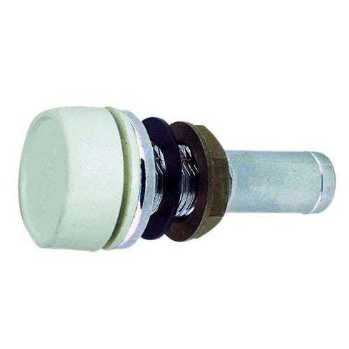 Perko Gas Tank Vent with White Cap, Chrome-Plated Deck Vent, Part Number 0570DP4WHT