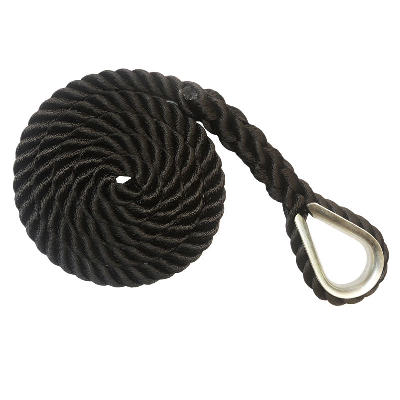 AAmstrand 3-Strand Twisted Nylon Anchor Line, White 1/2" - Available in 150' to 300' Lengths