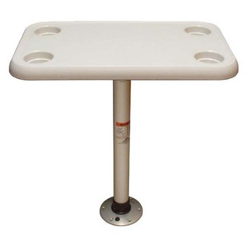 Springfield 1690107 White 16 x 28 Rectangle Table Package with 27 Inch Thread-Lock Post