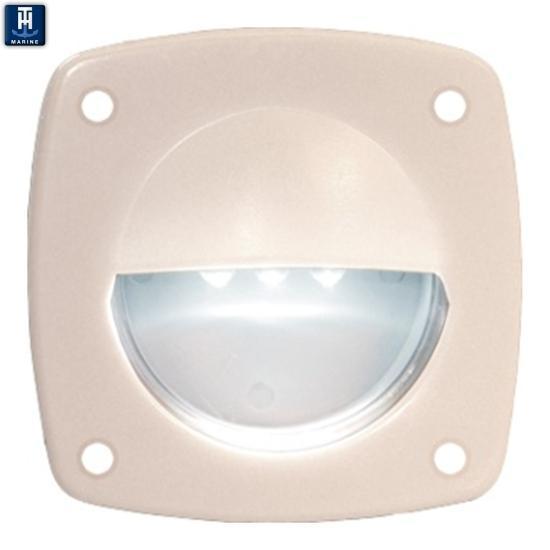T-H Marine LED-51891 Square LED Courtesy Companion Way Light, Black Bezel, White LED, Hidden Fastener Mount