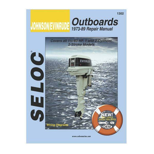 Seloc Service Manual 118-01302, Johnson-Evinrude Outboard Repair Manual 1971-1989, 1.25-60 HP 1-2 Cylinder 2-Stroke