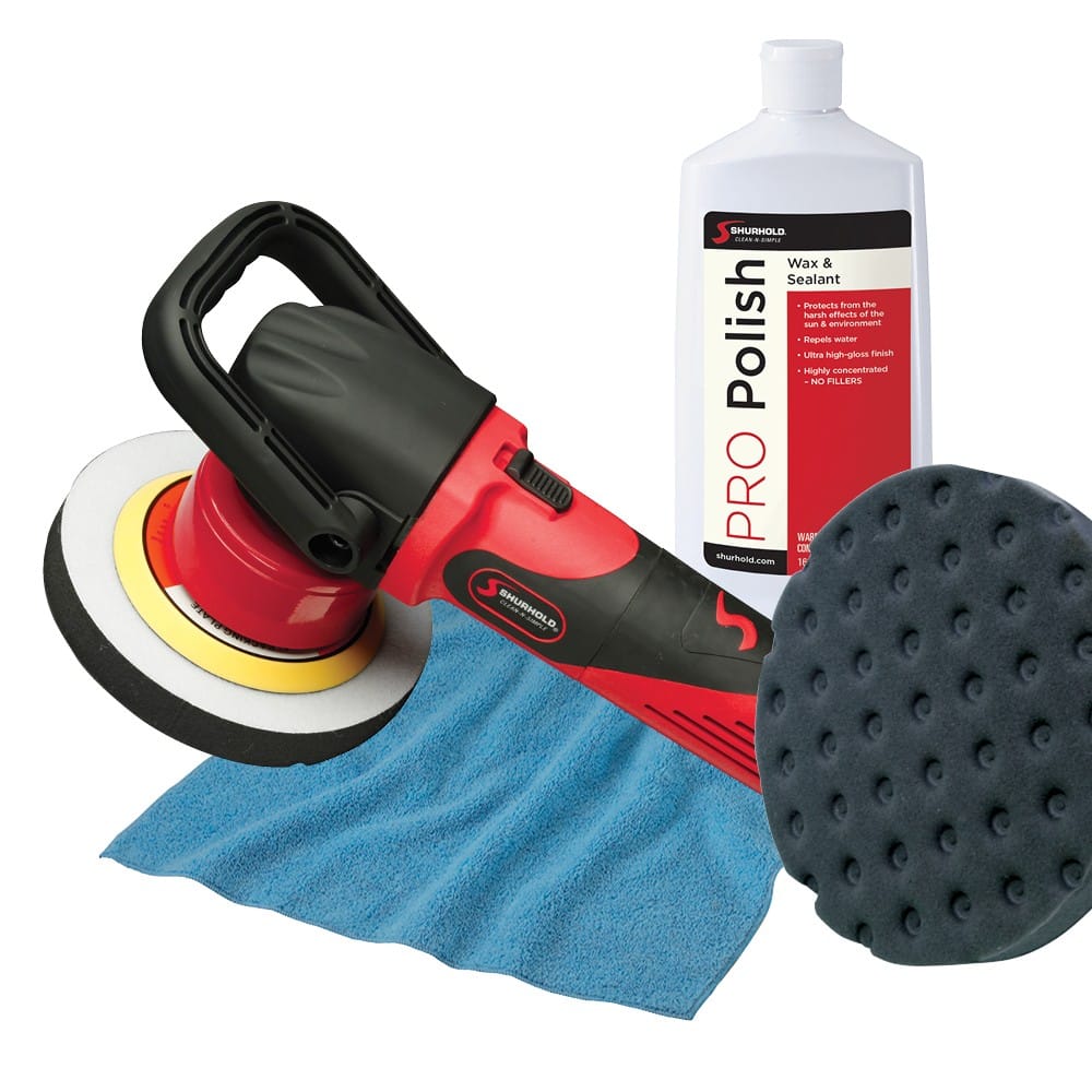 Shurhold 3101 Dual Action Polisher Starter Kit with Pro Polish Wax, Pad, Towel and Bag