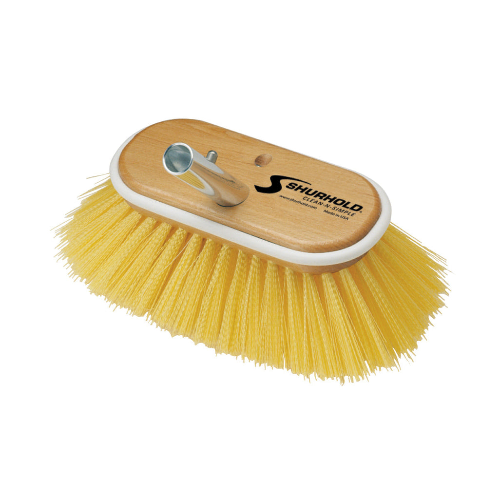 Shurhold Classic Deck Brush Line - Medium Yellow Polystyrene Bristles, Available in 6" to 10"