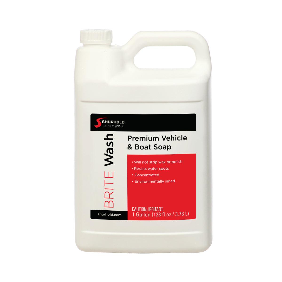 Shurhold Brite Wash Concentrated Boat Soap, 1 Gallon, Biodegradable Wash Safe on Wax, Isinglass, Vinyl and Fiberglass