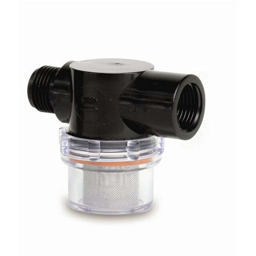 Shurflo Twist-On Strainer, 1/2 Inch Pipe Inlet, 50 Mesh Stainless Steel Screen (255-313)