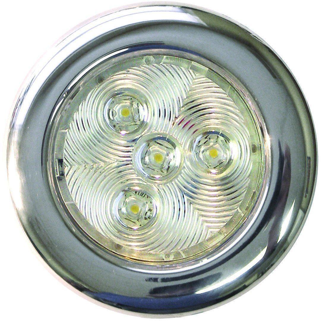 T-H Marine Stainless LED Puck Light, 4 Inch, Blue LED, Dimmable, LED-51832
