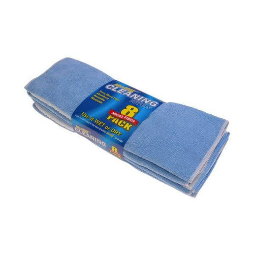 Swobbit Terry Micro Fiber Towels - 8 Pack, Streak-Free Cleaning for Paint, Fiberglass and Chrome