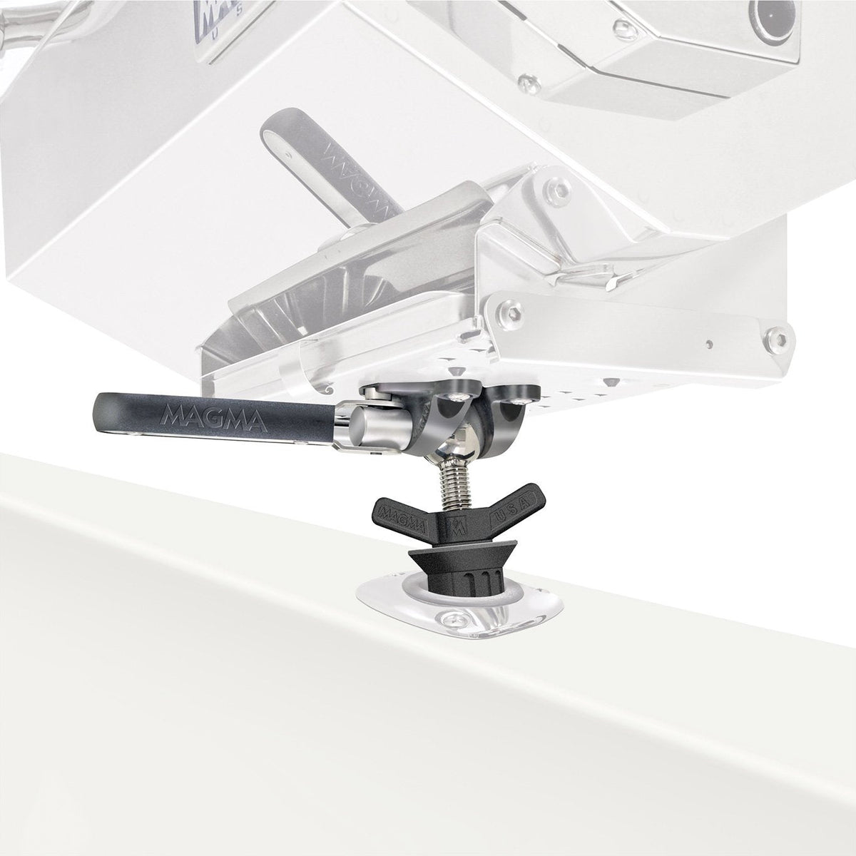 Magma T10-375 Pow'r Grip LeveLock Double Locking Fish Rod Holder Mount, Stainless Steel