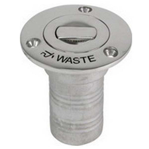 Whitecap Industries 6996CBLUE Push-Up Deck Fill for Waste, 1-1/2 Inch Hose, 316 Stainless Steel, Blue