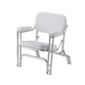 Gen3 Marine BC-26 Stainless Steel Padded Folding Deck Chair, White Vinyl